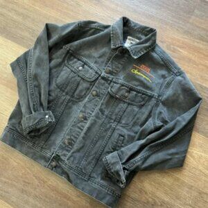 VTG Lee Denim Black Faded Jean Jacket Sz M 2001 Champion 90s Y2K Voha Futurity